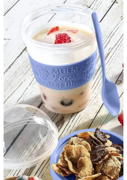 Go Detoks Kapaklı Kaşıklı Hazırla ve Çık Meyveli Yoğurt Müsli Kabı Beslenme Diyet 600 ml fiyatları