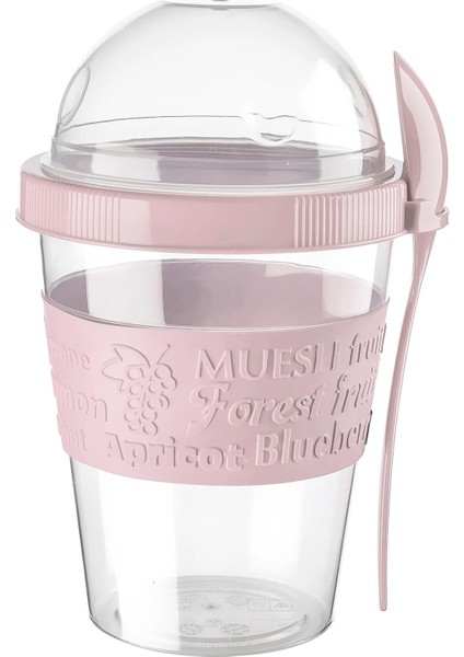 Go Detoks Kapaklı Kaşıklı Hazırla ve Çık Meyveli Yoğurt Müsli Kabı Beslenme Diyet 600 ml