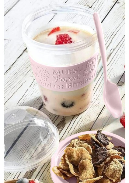 Go Detoks Kapaklı Kaşıklı Hazırla ve Çık Meyveli Yoğurt Müsli Kabı Beslenme Diyet 600 ml fiyatları