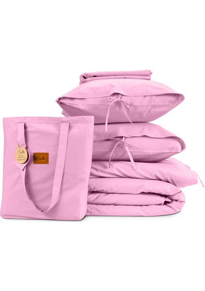 %100 Pamuk 62 Tel (155 Tc) 150X200+30 cm Lastikli Çarşaflı Çift Kişilik Nevresim Takımı