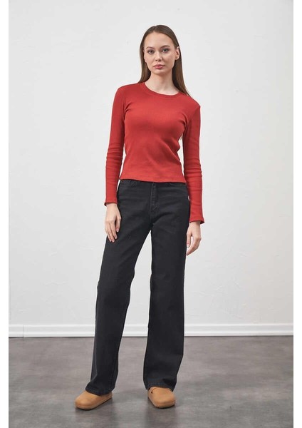 Fitilli Likralı Body Kırmızı