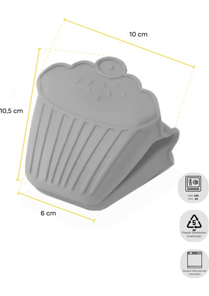 Kırmızı Silicone Cupcake Tutacak