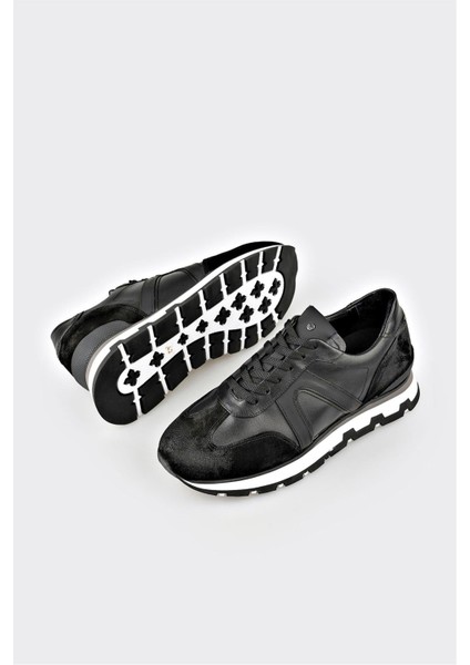 Siyah Deri Erkek Spor Ayakkabı modelleri