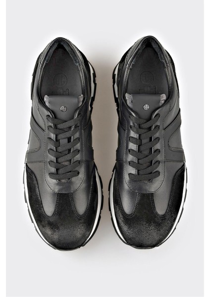 Siyah Deri Erkek Spor Ayakkabı fırsatları