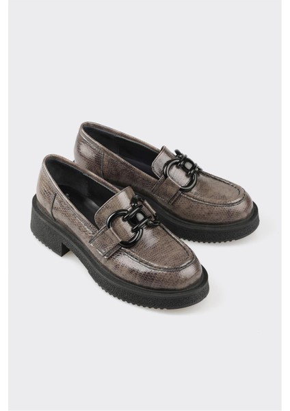 Elle Gri Deri Kadın Loafer fiyatları