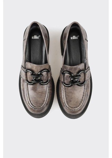 Elle Gri Deri Kadın Loafer fırsatları
