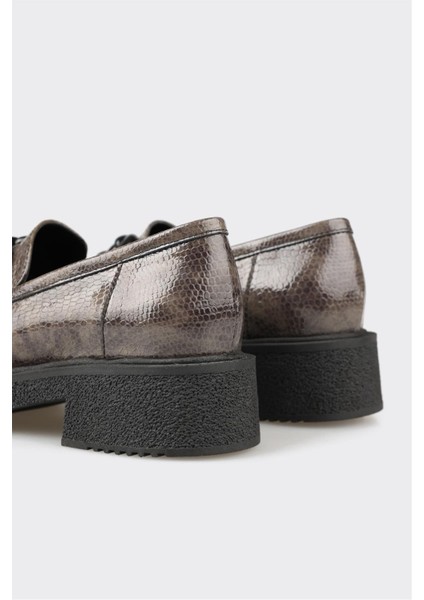 Elle Gri Deri Kadın Loafer indirimleri