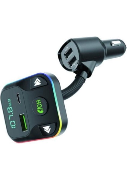 Deppo Trend Bluetooth Araç Kiti Araç Fm Transmitter USB Type-C Flash Sd Kart Mp3 Için Uygun Pd Çakmaklık Girişli