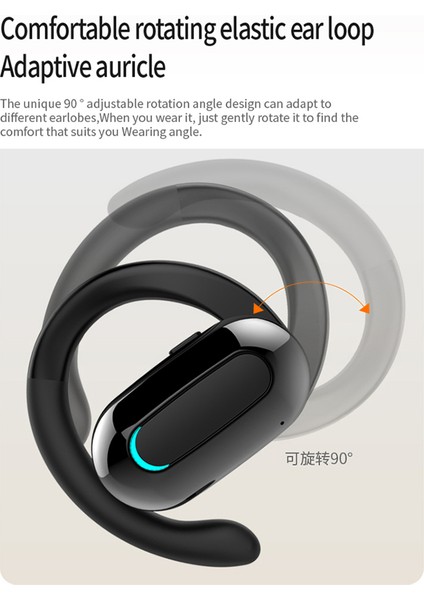 M-F9 Tek Kulak Kablosuz Bluetooth 5.3 Kulak Kancası Kulaklık Spor Koşu Müzik Kulaklık - Yeşil (Yurt Dışından)