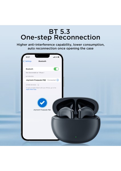 Jr-Fb2 Yarı Kulak Içi Bluetooth Kulaklık Dns Çağrı Gürültü Azaltma Gerçek Kablosuz Kulaklıklar - Mavi (Yurt Dışından)