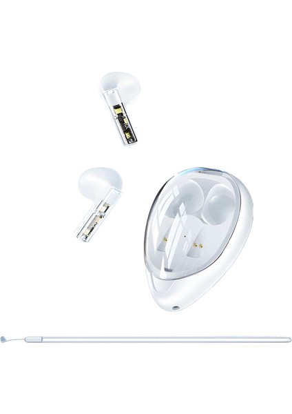 Xundd X20 Şeffaf Tws Bluetooth Kulaklık Kablosuz Stereo Müzik Dokunmatik Kulaklık - Beyaz (Yurt Dışından)