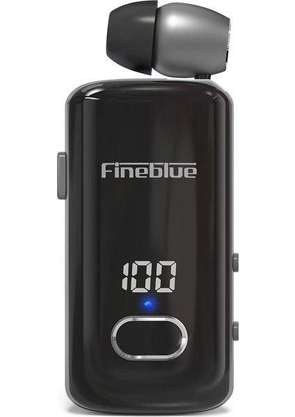 Fıneblue F580 Gelen Çağrı, Titreşim, Güç Ekranlı Tek Kulaklı Kablolu Iş Yaka Kulaklığı Kablosuz Bluetooth Kulaklık - Siyah (Yurt Dışından)