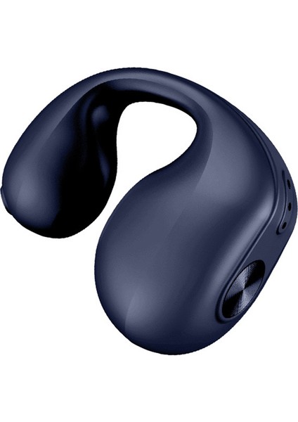 V50 Tek Kulaklı Kulaklık Bluetooth Kablosuz Kemik Iletimli Klipsli Kulaklık Spor Koşu Kulaklık - Mavi (Yurt Dışından)
