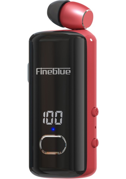 Fıneblue F580 Gelen Çağrı, Titreşim, Güç Göstergesi ile Tek Kulaklı Kablolu Iş Yaka Kulaklığı Kablosuz Bluetooth Kulaklık - Kırmızı (Yurt Dışından)