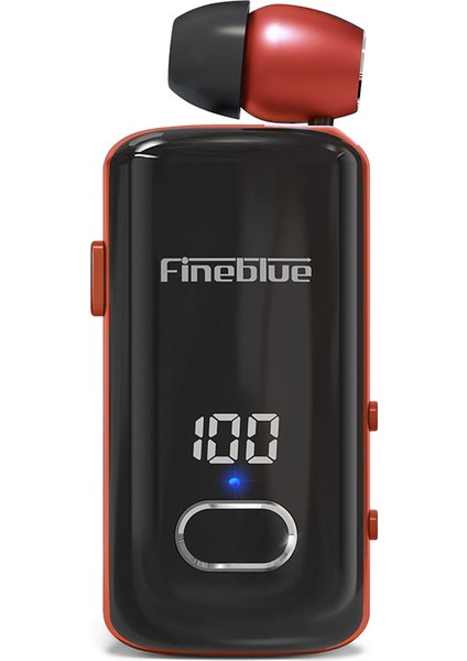Fıneblue F580 Gelen Çağrı, Titreşim, Güç Göstergesi ile Tek Kulaklı Kablolu Iş Yaka Kulaklığı Kablosuz Bluetooth Kulaklık - Kırmızı (Yurt Dışından)