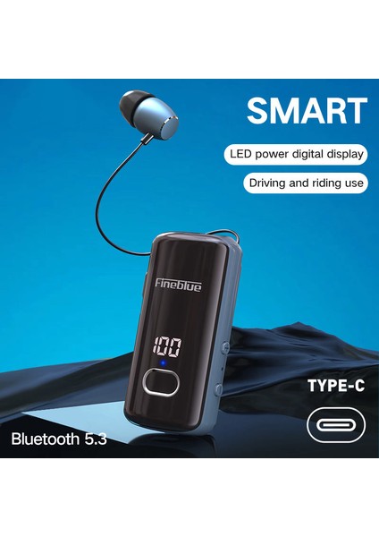 Fıneblue F580 Gelen Çağrı, Titreşim, Güç Göstergesi ile Tek Kulaklı Kablolu Iş Yaka Kulaklığı Kablosuz Bluetooth Kulaklık - Kırmızı (Yurt Dışından)