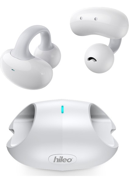 Hıleo HI80 Ows Kulak Klipsi Bluetooth Kulaklık Stereo Ses Enc Gürültü Azaltma Kulaklıkları - Beyaz (Yurt Dışından)