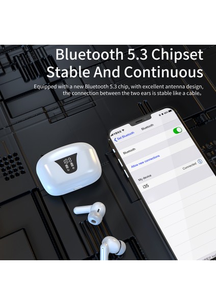 I35 Tws Bluetooth 5.3 Kablosuz Kulaklık Enc Gürültü Azaltma Dokunmatik Kontrol Kulaklık Kulaklık - Siyah (Yurt Dışından)