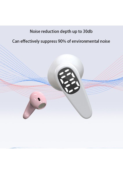 D8 Tws Bluetooth 5.3 Kulaklık Dokunmatik Kontrol LED Güç Ekranlı Gerçek Kablosuz Spor Kulaklıkları (Ce Sertifikalı) - Beyaz (Yurt Dışından)