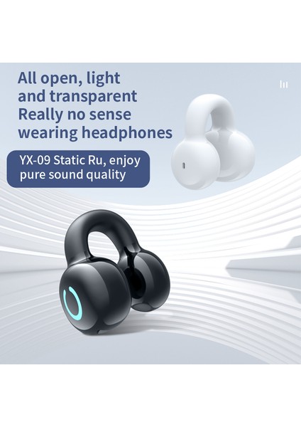 YX09 Klipsli Tek Kulaklı Bluetooth Kulaklık Stereo Iş Tarzı Kablosuz Kulaklık - Pembe (Yurt Dışından)