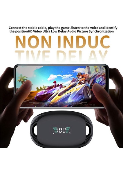 Q96 Kemik Iletimli Kulaklık Bluetooth 5.3 300MAH Dijital Ekran Şarj Kutusu ile Kablosuz Spor Koşu Kulaklık - Beyaz (Yurt Dışından)