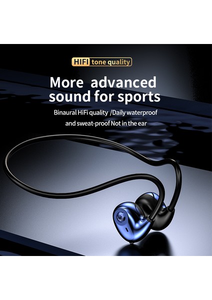 A59 Açık Kulak Hava Iletimli Bluetooth Kulaklık Bt5.3 Mikrofonlu Kablosuz Boyun Bantlı Kulaklık - Mavi (Yurt Dışından)