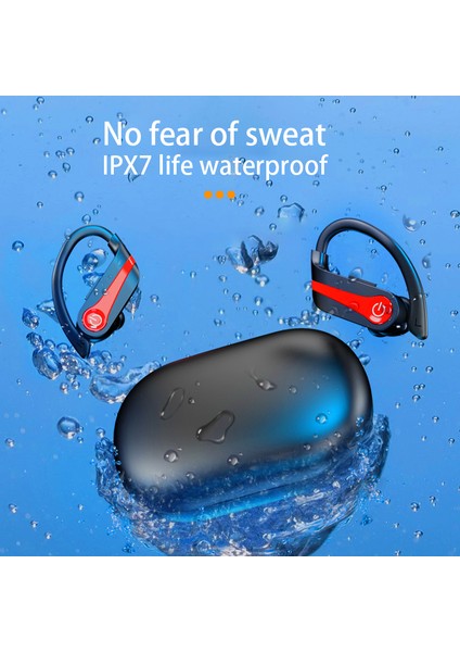 YYK-Q63 Su Geçirmez Spor Kulaklık Tws Bluetooth Kablosuz Gürültü Azaltma Kulaklık Kulak Kancası Tasarım Kulaklık - Mavi (Yurt Dışından) modelleri
