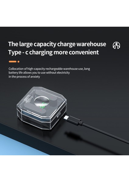K30 Şeffaf Kapsül Dijital Dokunmatik Bluetooth Kulaklık 200MAH Şarj Kutusuyla Yarım Kulak Içi Kablosuz Kulaklık - Pembe (Yurt Dışından)