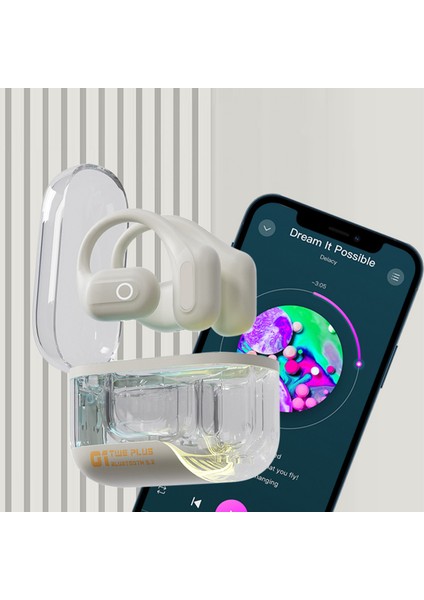 C01 Bluetooth 5.3 Kulaklık Kemik Iletimli Kulak Asılı Müzik Kulaklığı - Yeşil (Yurt Dışından)