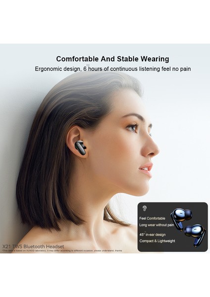 Xundd X21 Tws Kulaklık V5.3 Bluetooth Kulaklık Enc Gürültü Azaltma Kablosuz Kulaklıklar - Siyah (Yurt Dışından)