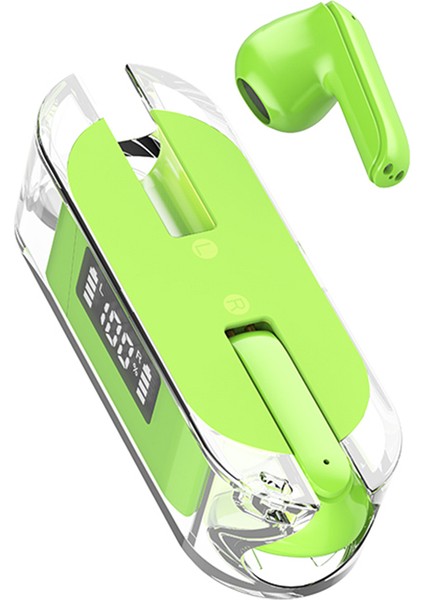 TM50 Yarım Kulak Içi Düşük Gecikmeli Tws Kulaklık Dijital Ekranlı Spor Bluetooth Kulaklık - Yeşil (Yurt Dışından)