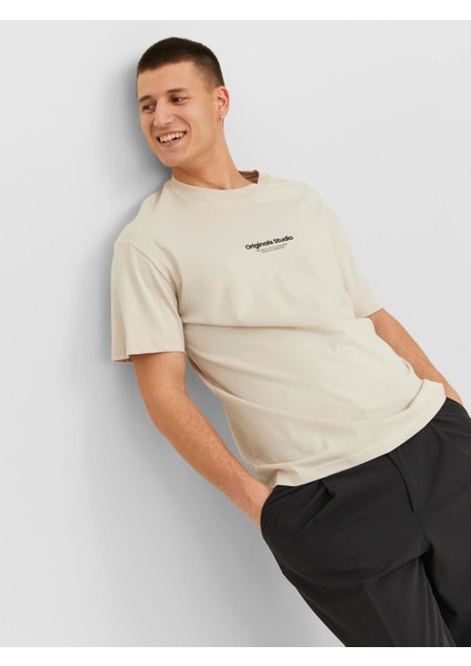 Erkek Baskılı Bisiklet Yaka T-Shirt - Gri fırsatları
