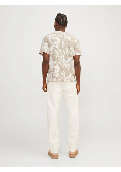 Erkek Jjejeff Aop Tee Ss Sn T-Shirt-Bej fiyatları