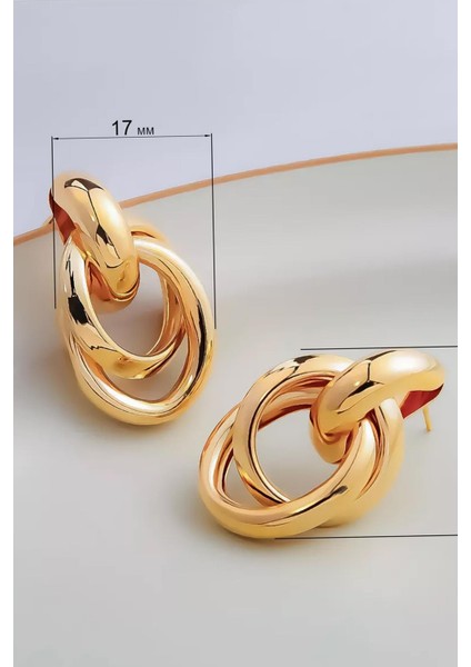 Cefalu Metal Elips Düğüm Küpe
