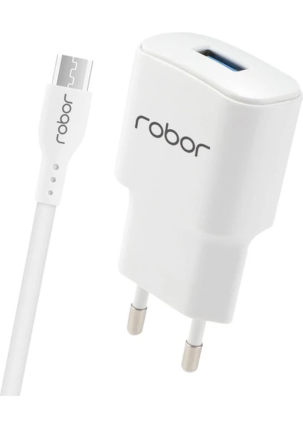 Seyahat Şarj Adaptörü Power Series R612 Micro USB 1 mt Beyaz