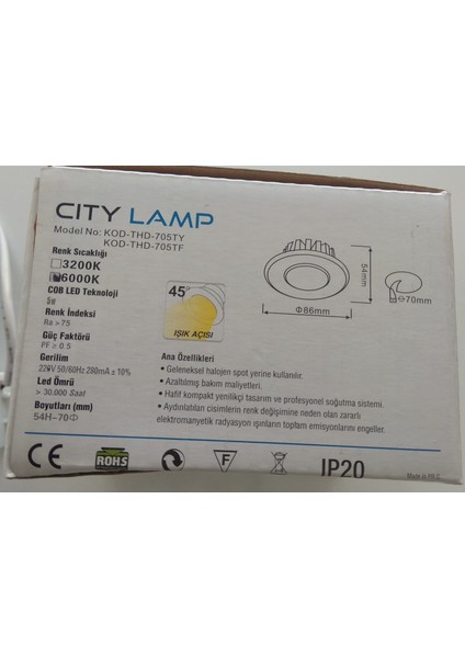 ZE-492 Led Spot (Sn WH) 5W Cob LED 6000K