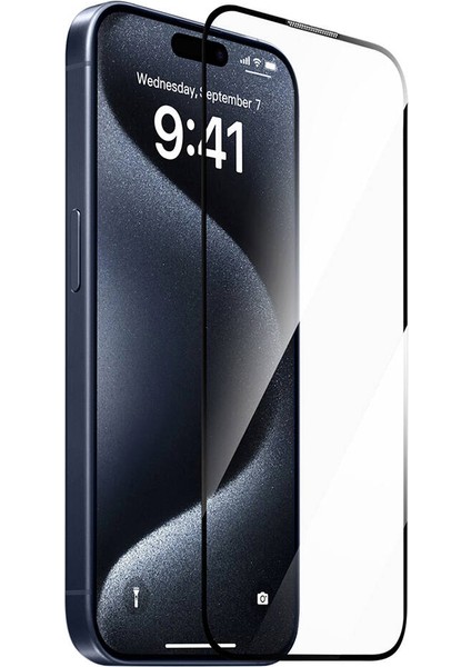 iPhone 15 Wiwu SQ-008 Oleofobik Easy İnstall Temperli Cam Ekran Koruyucu Uygulama Aparatlı