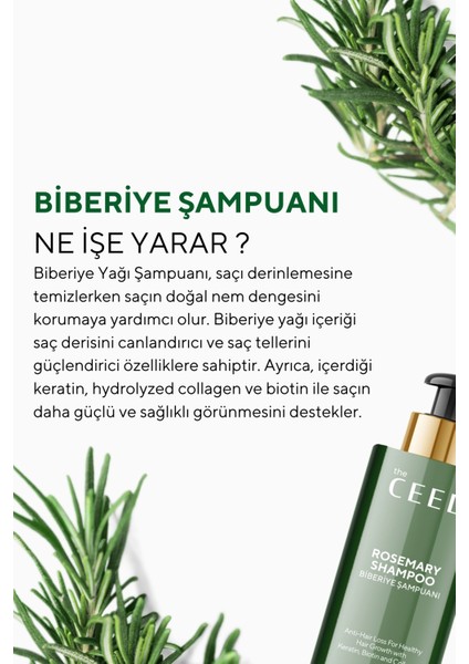 The Ceel Biberiye Şampuanı Hızlı Uzamaya Yardımcı Keratin BiotinKolajen Özlü 250 ml