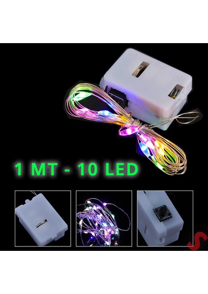 1 Mt Multi Renk 10 Ledli Pilli Peri Led Işık