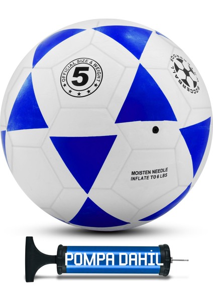 Meka Kauçuk Futbol Topu Pompalı Set Yekpare Üretim Soft Karışık Renk 380 Gram No:5