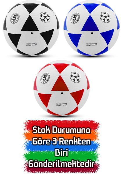 Meka Kauçuk Futbol Topu Pompalı Set Yekpare Üretim Soft Karışık Renk 380 Gram No:5