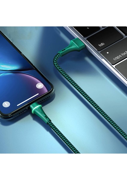 RTC-N19C Genbu Serisi Type-C USB Kablo 3A Hızlı Şarj Özellikli Şarj ve Data Kablo 1m Yeşil modelleri