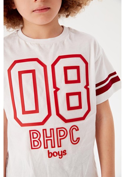 Beverly Hills Polo Club Erkek Çocuk Beyaz T-Shirt