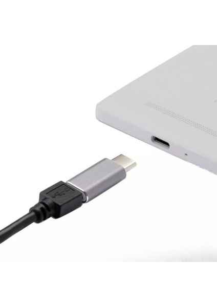 Mobil Usb-C  Type-C (M) - Mikro USB (F) Şarj ve Senkronizasyon Çevirici Hub Adaptörü 2'li Paket