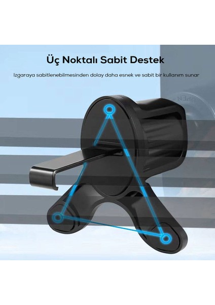 Araç Içi Telefon Tutucu Go Des GD-HD936 360° Dönebilen ve Uzayan Başlıklı Havalandırma Tasarım Siyah fiyatları