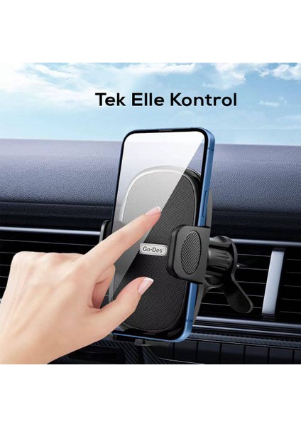 Araç Içi Telefon Tutucu Go Des GD-HD936 360° Dönebilen ve Uzayan Başlıklı Havalandırma Tasarım Siyah modelleri