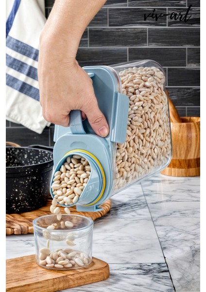 1.8 Lt Contalı Sızdırmaz Kapaklı Erzak Saklama Kabı Ölçekli Bakliyat Kabı Düzenleyici Kavanoz fiyatları