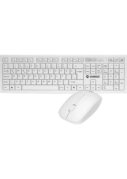 KM-6121 Beyaz Kablosuz Q Slim Klavye + Mouse Set