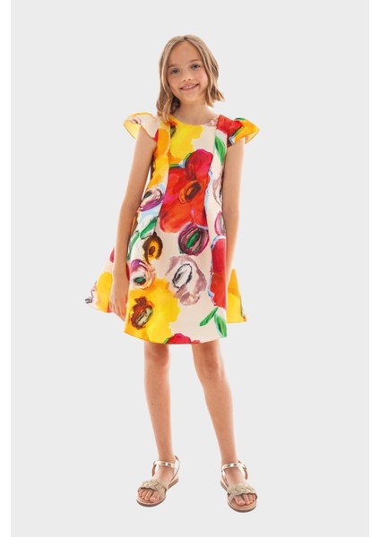 Kız Çocuk Çiçekli Elbise