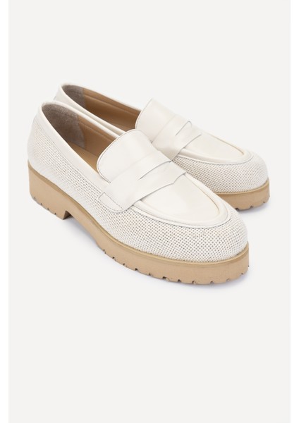 Ewa Kadın Naturel/bej Hakiki Deri Loafer Ayakkabı 33 32503-1 Bn Ayk Y24 fırsatları